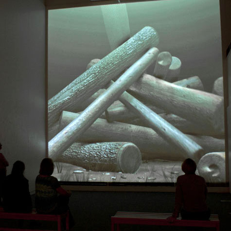 logjam 3d animation at suny potsdam gibson gallery created using maya