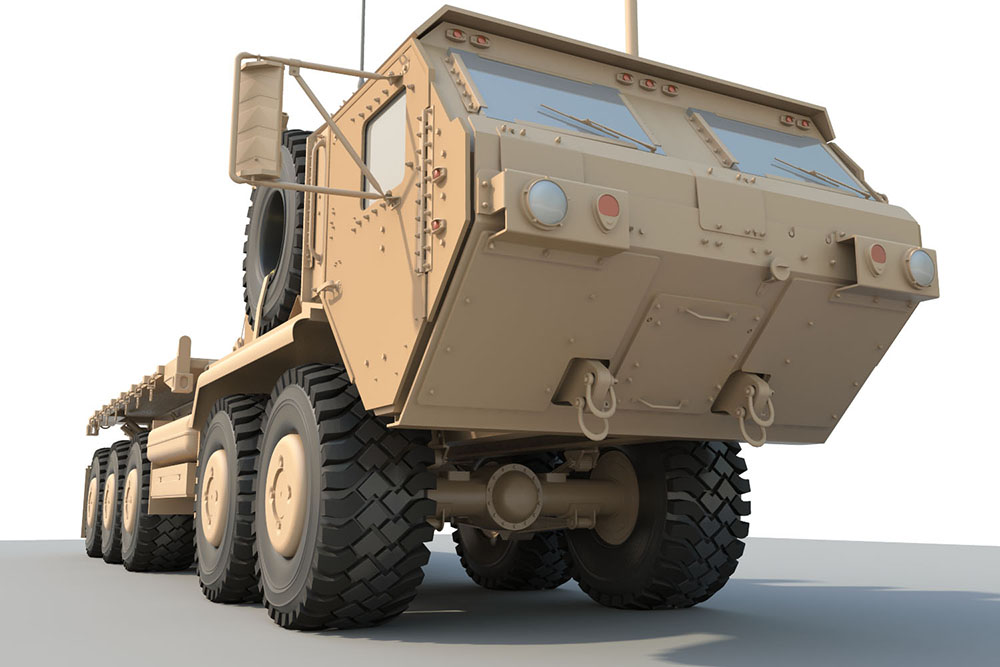 3d model of m1075 army truck done in maya by jeff wincek