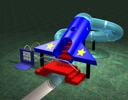 3d rocket playground design using rhino by alex christiansen