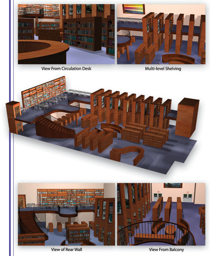 library interior design 3d architecture using rhino by bob trerice