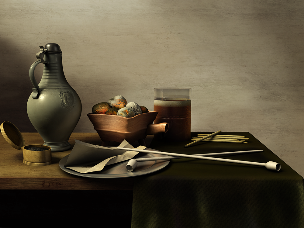 3d still life of claesz painting by scott fischer