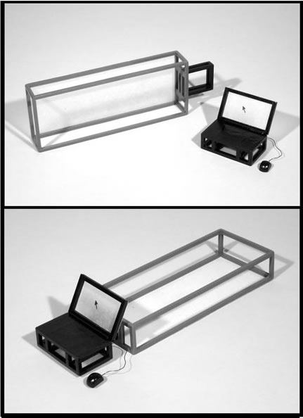 laptop and usb sculpture using balsa wood by jerry woods